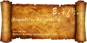 Bogdán Árpád névjegykártya