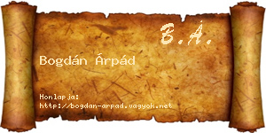 Bogdán Árpád névjegykártya