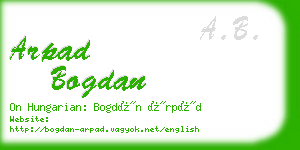 arpad bogdan business card